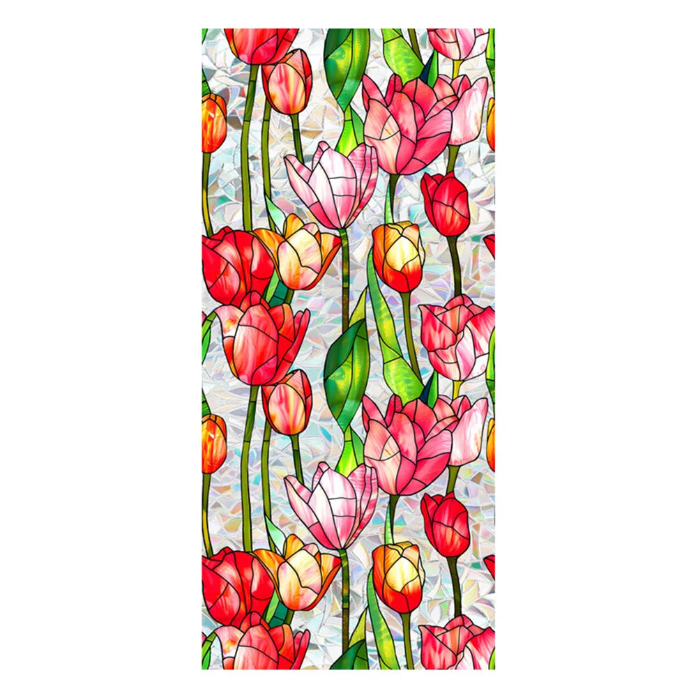 Stained Glass Window Film Privacy Decals Removable Cling Home