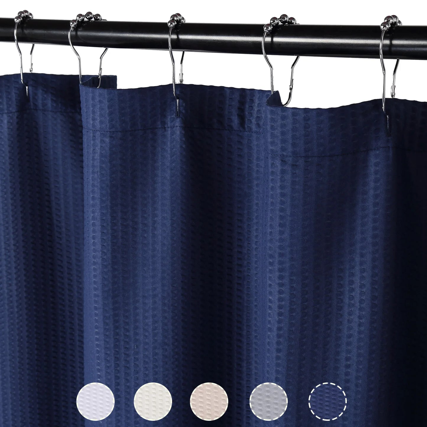 Microfiber Shower Curtain Bubble Embossed Pattern Water Repellent