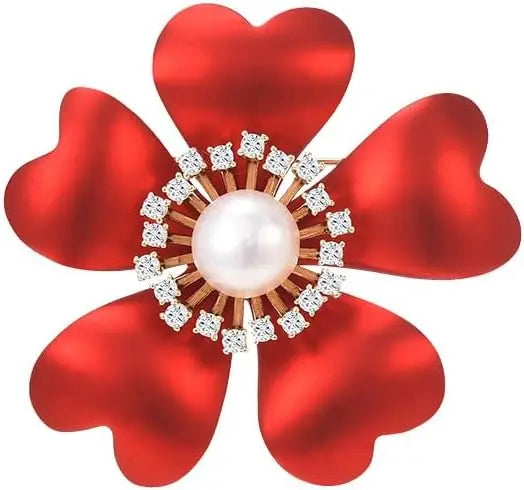 Floral Pearl Brooch Pins For Women Elegant Flower Jewelry