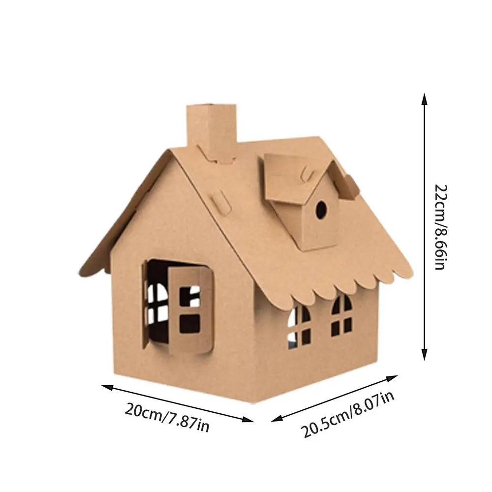 DIY Christmas Cardboard Gingerbread House Kit for Kids Fun