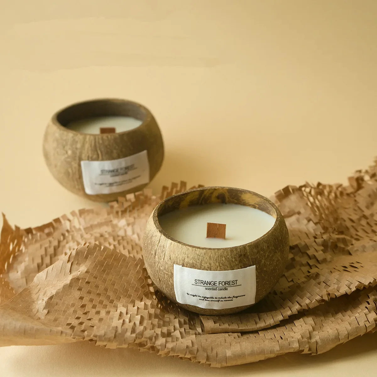 Handmade Soy Wax Scented Candles Coconut Shell Gift Set