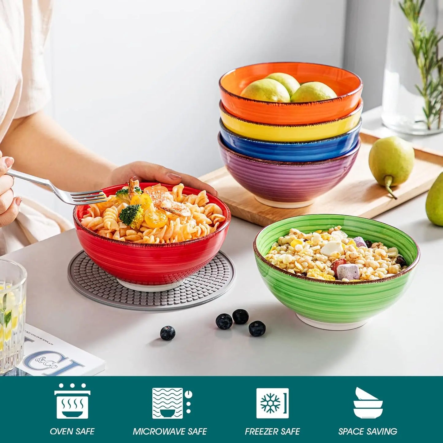 Ceramic Soup Bowls Set Microwave And Dishwasher Safe