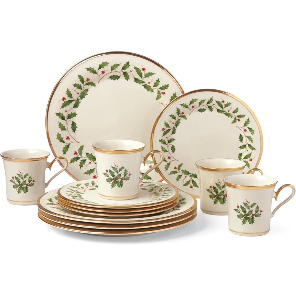 Lenox Festive Christmas Dinnerware Collection With Mugs For HolidaySeason Hosting