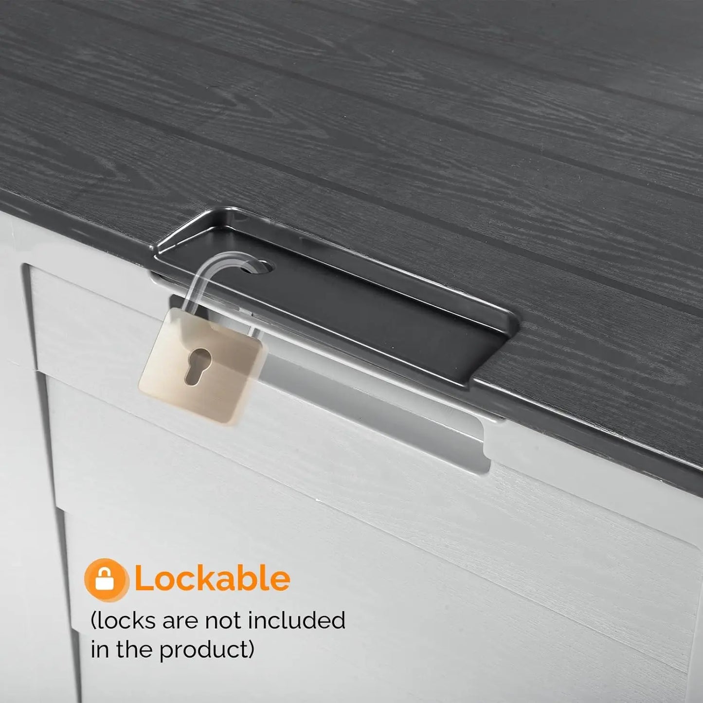 Lockable Plastic Outdoor Storage Box With Lid For Patio Garden