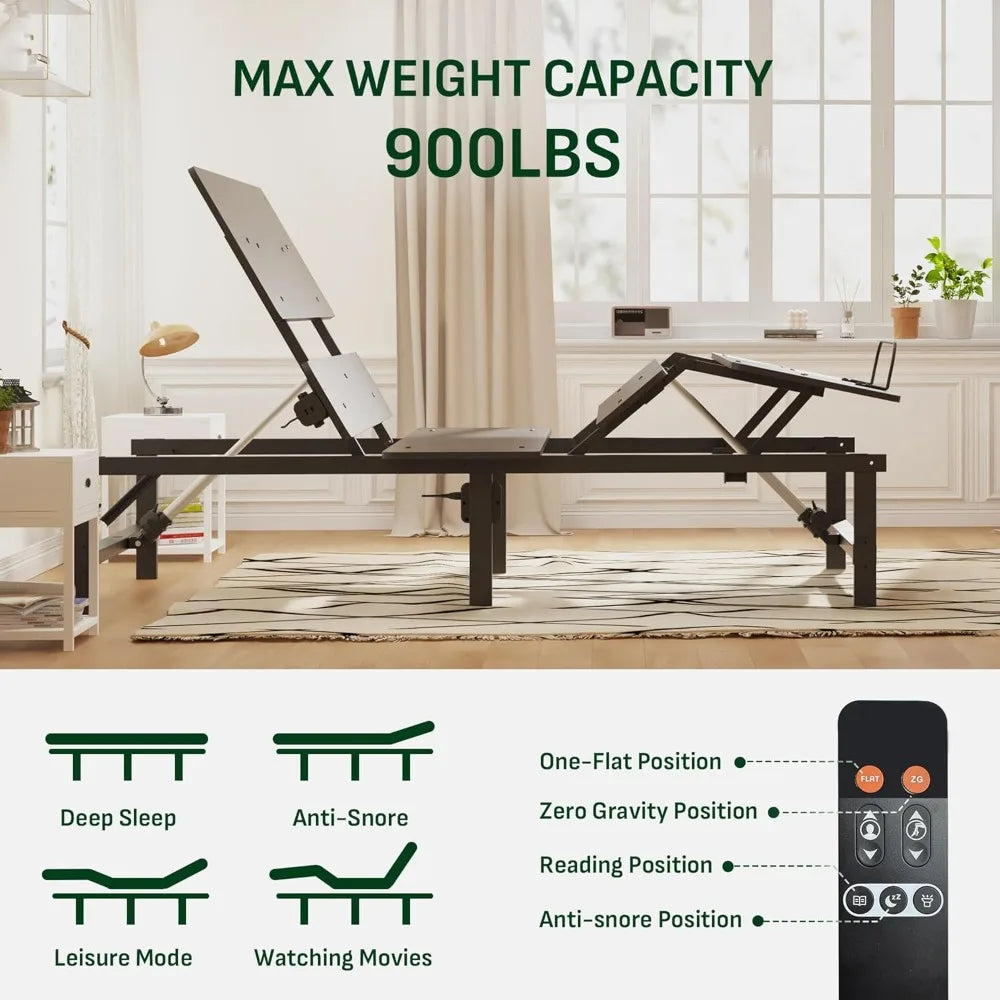 Zero Gravity Electric Adjustable Bed Base With Wireless Remote