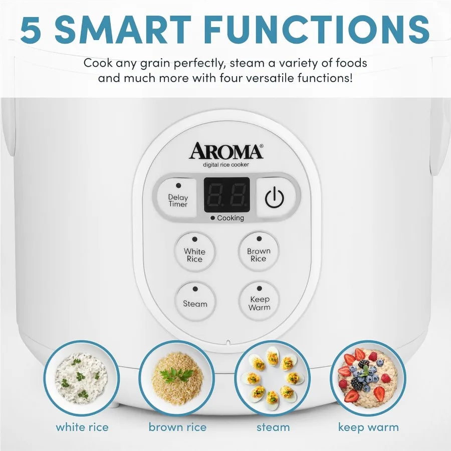 Digital Rice Cooker And Food Steamer With Multiple Cooking Functions