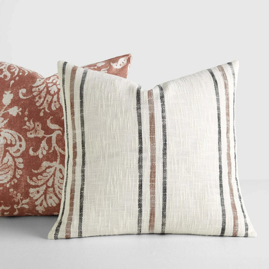 Floral And Stripe Decorative Throw Pillows For Sofa Boho Decor