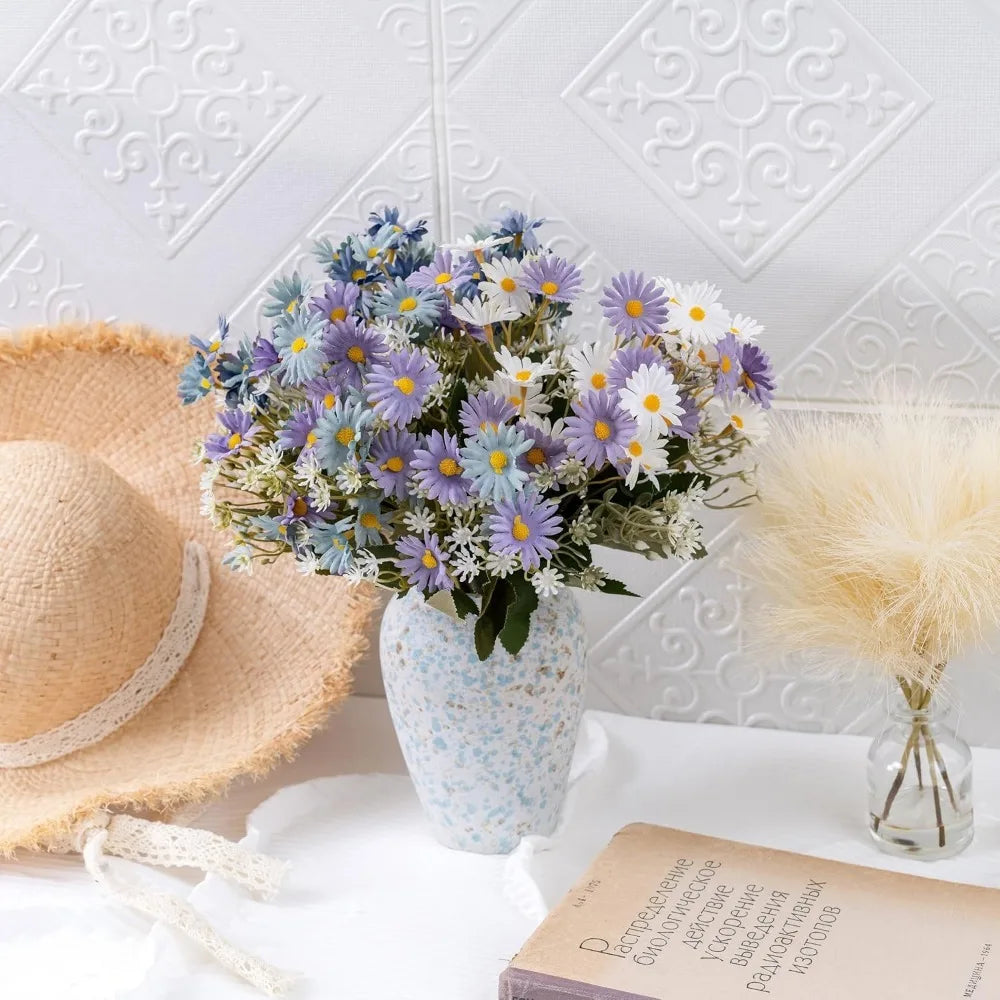 Artificial Flowers In Vase Daisy Bouquets For Wedding Decor