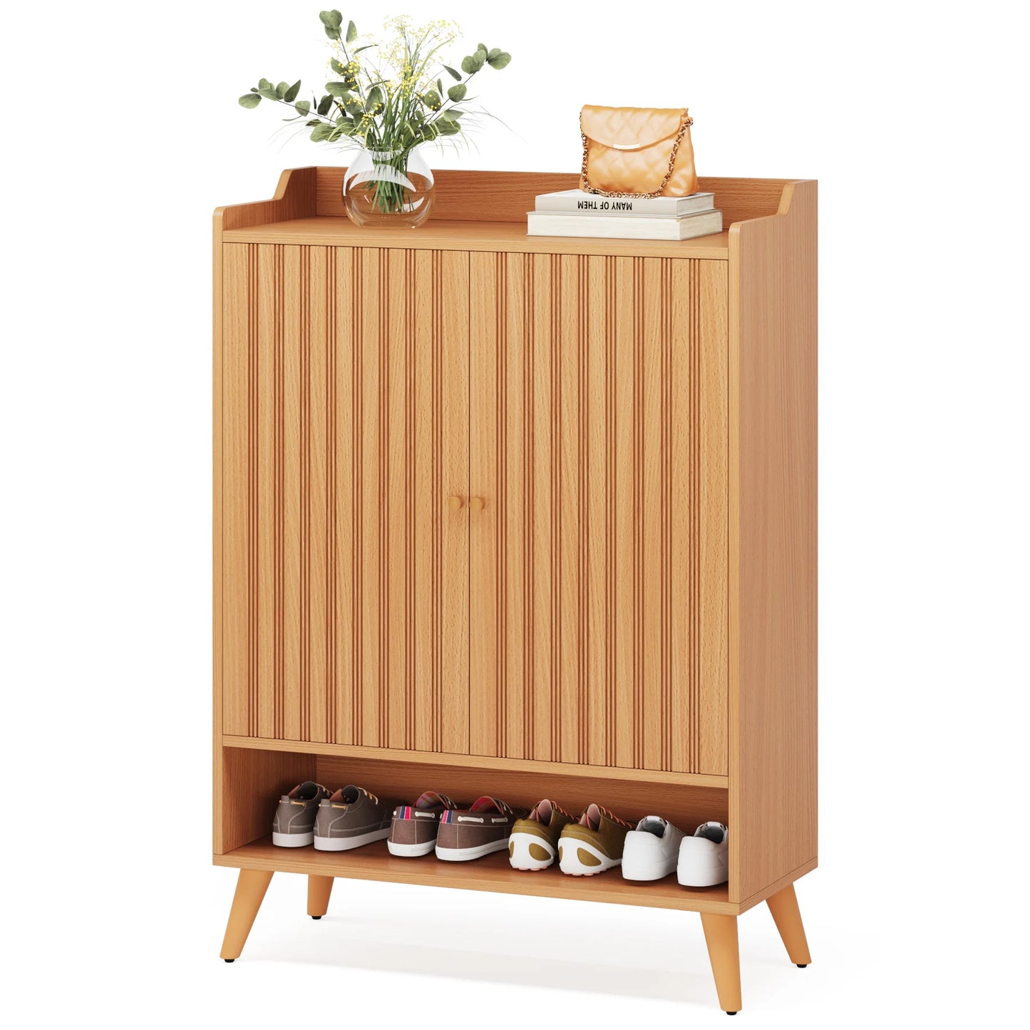 Tribesigns Five-Tier Shoe Cabinet With Doors For Bedroom Hallway