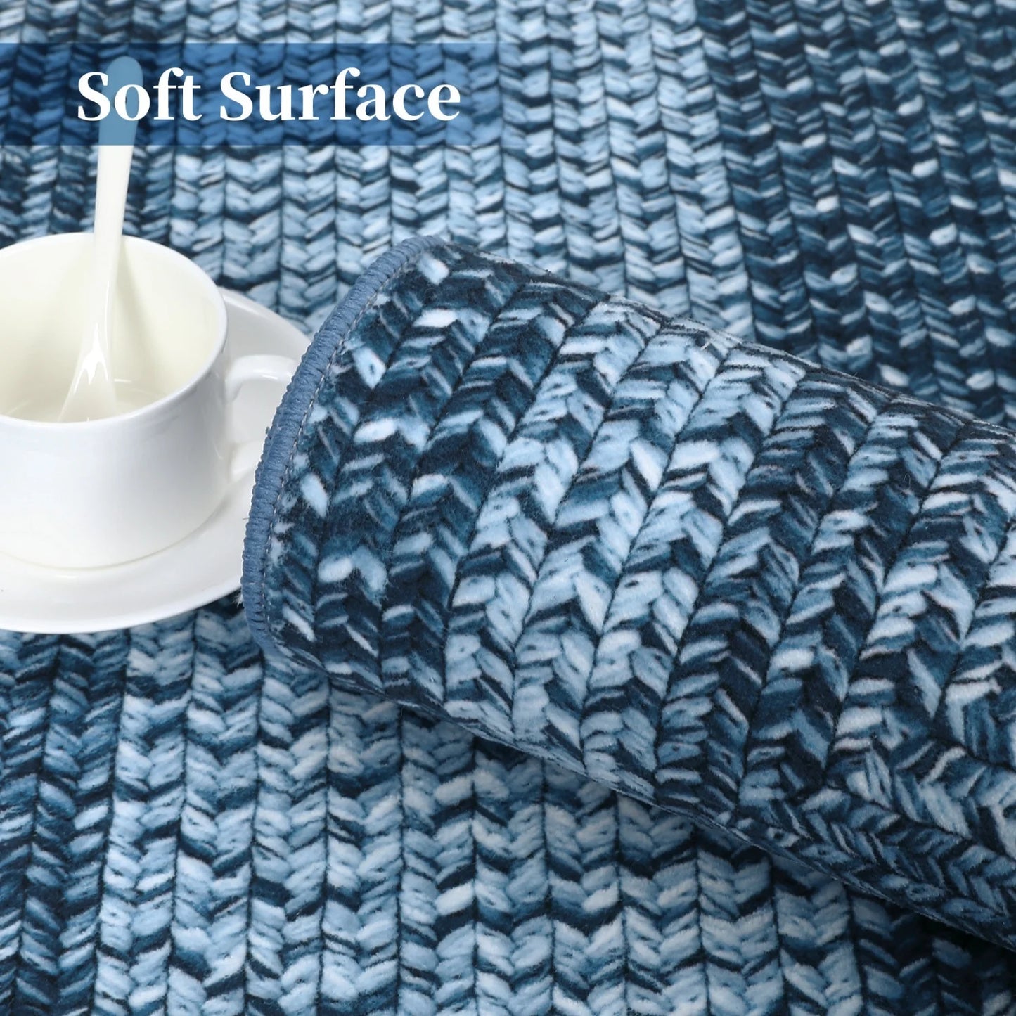 Braided Geometric Area Rug for Living Room and Bedroom