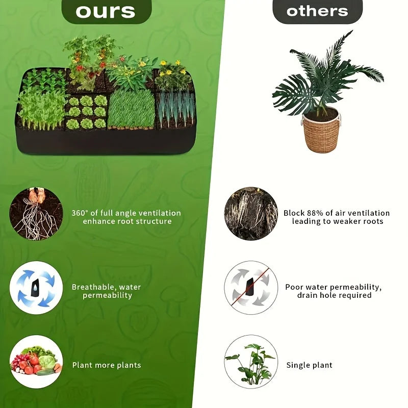 Breathable Garden Bed With Grow Bags For Vegetables And Flowers