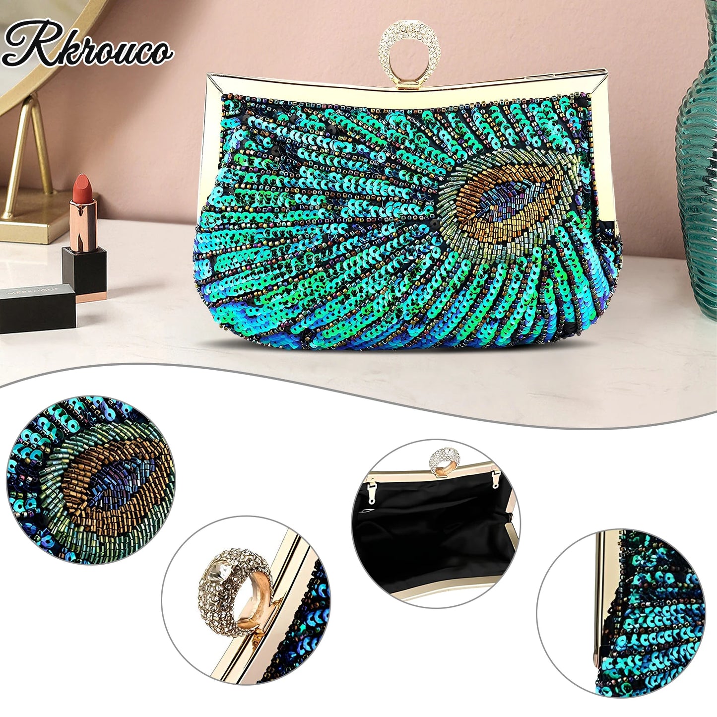 Colorful Sequin Glitter Women Clutch Bag for Banquet Prom Party Evening Bag Fashionable Chain Crossbody Shoulder Bags
