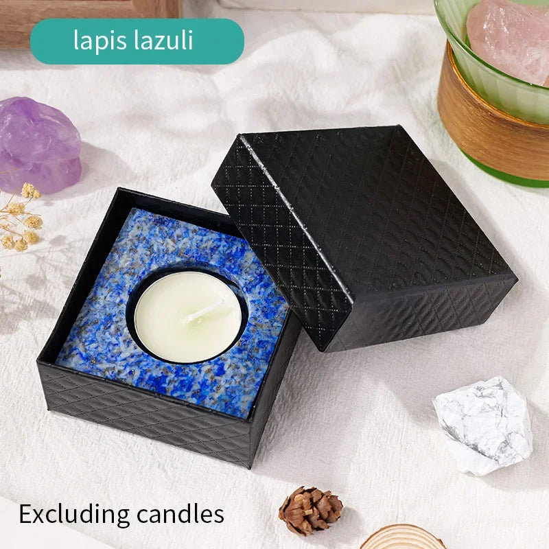 Natural Crystal Square Candlestick Scented Candle Holder
