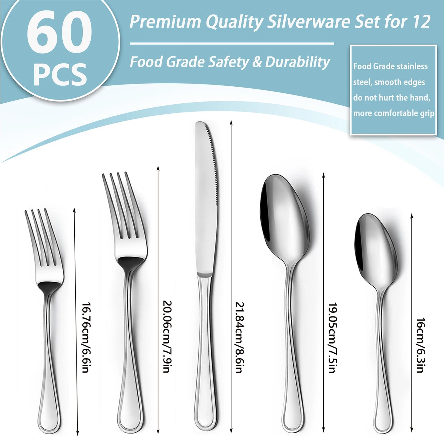 Elegant Stainless Steel Silverware Set for Modern Dining Experience