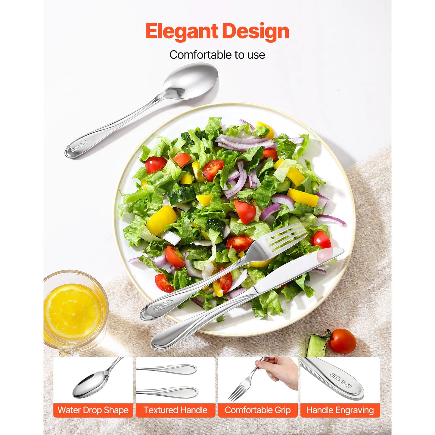 Premium Stainless Steel Silverware Set for Elegant Dining Experience