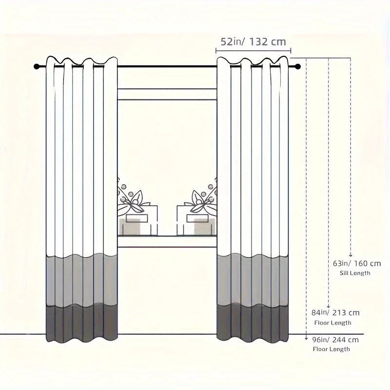 Wave Circle Blackout Curtains With Grommet Top Living