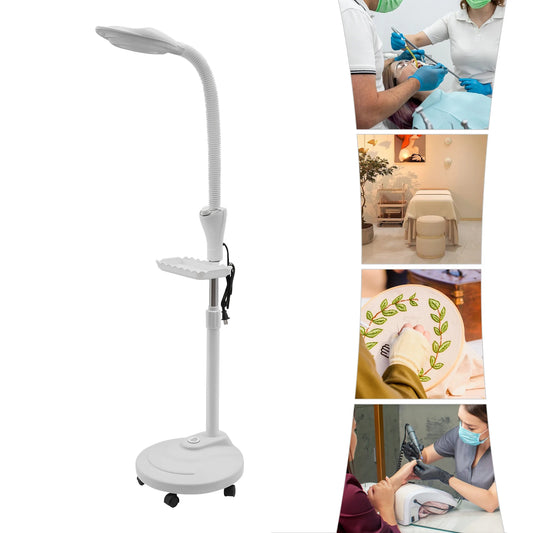 16X Magnifying LED Floor Stand Lamp with Adjustable Height and Brightness for Tattoo and Beauty Salon Use 58W
