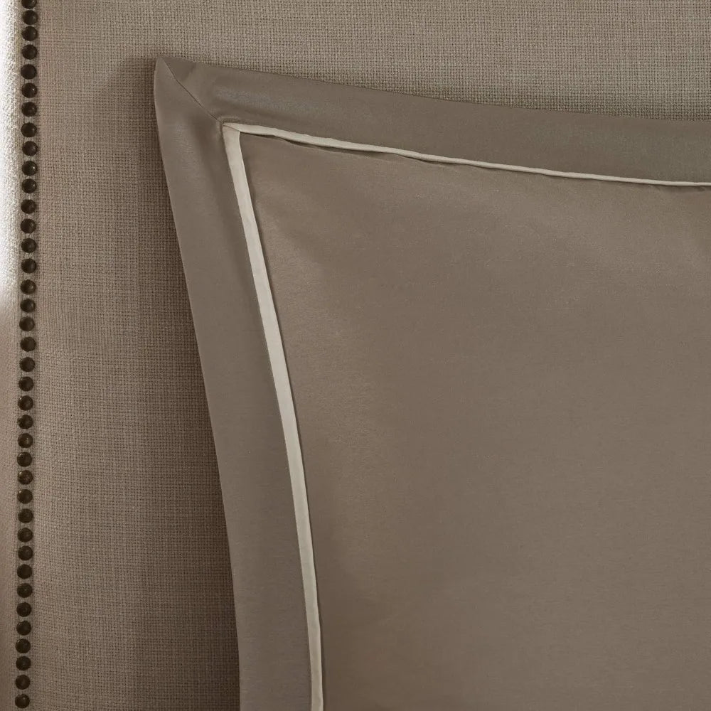 Madison Park Essentials Luxe Diamond Tufting Faux Silk Comforter Set With Matching Curtains And Decorative Accessories