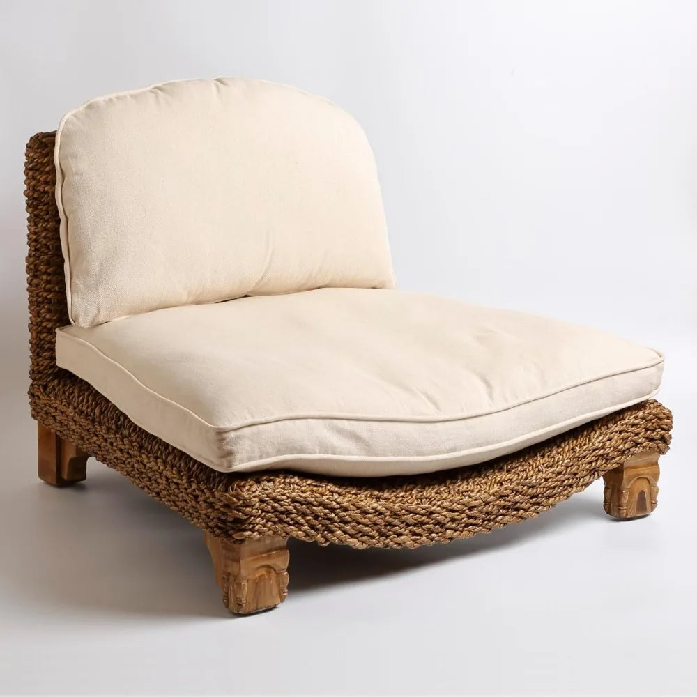 Serenity Meditation Floor Chair Seagrass Mangowood Frame