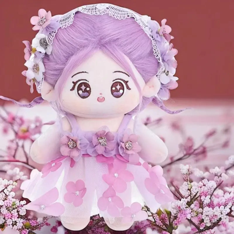 Flower Fairy Series Plush Doll with Interchangeable Clothes for Kids