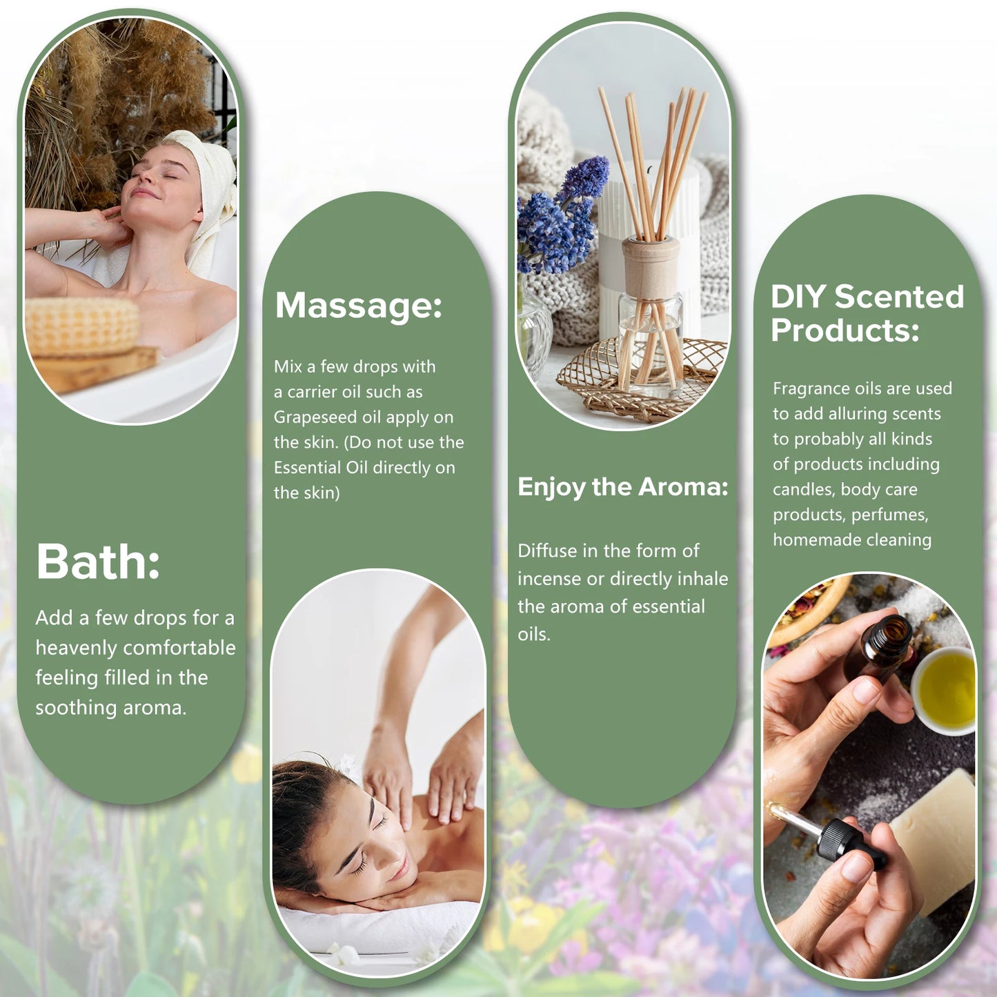 Pure Essential Oils Gift Set With Vanilla Sandalwood Neroli Helichrysum