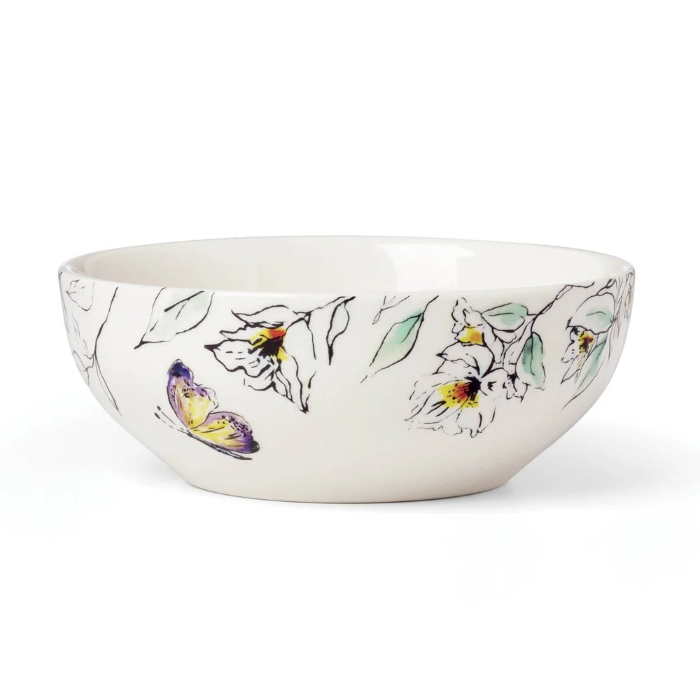 Porcelain Dinnerware Set Butterfly Vine Pattern Dishwasher Safe