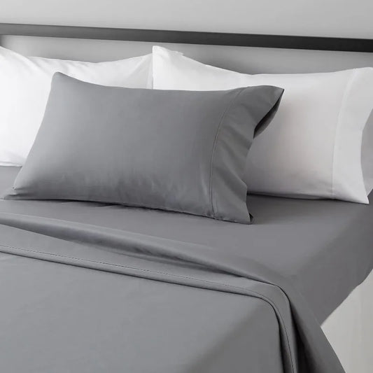 Lightweight Super Soft Easy Care Microfiber 3 Piece Bed Sheet Set With 14 Inch Deep Pockets Twin XL Dark Gray Solid