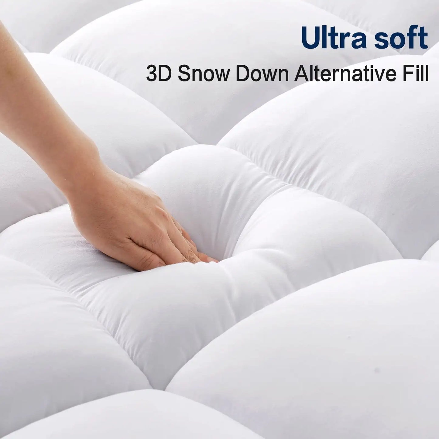 Extra Thick Mattress Topper With Down Alternative Fill Deep Pocket