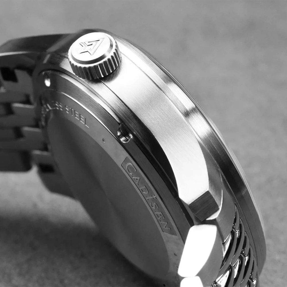 Cadisen Automatic Mechanical Watch Stainless Steel Luminous Mens Business Casual