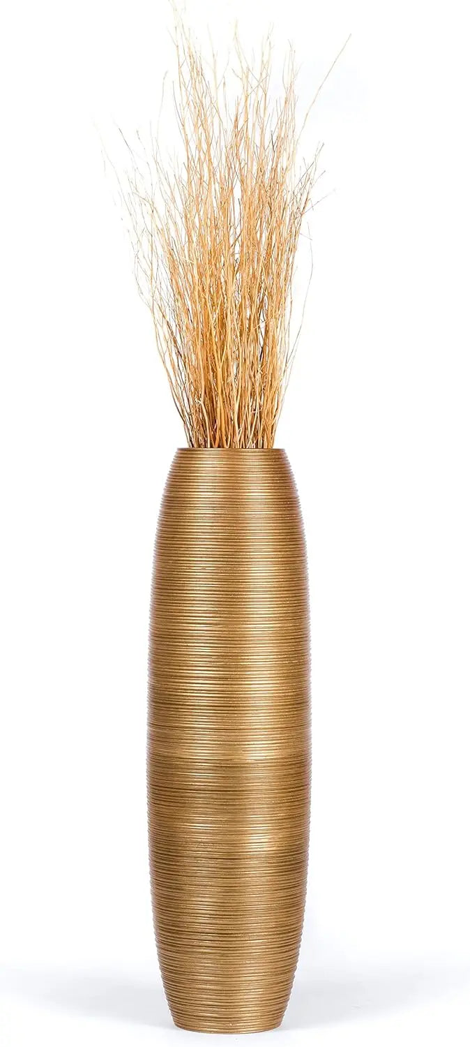 Wooden Floor Vase With Rustic Finish For Pampas Grass
