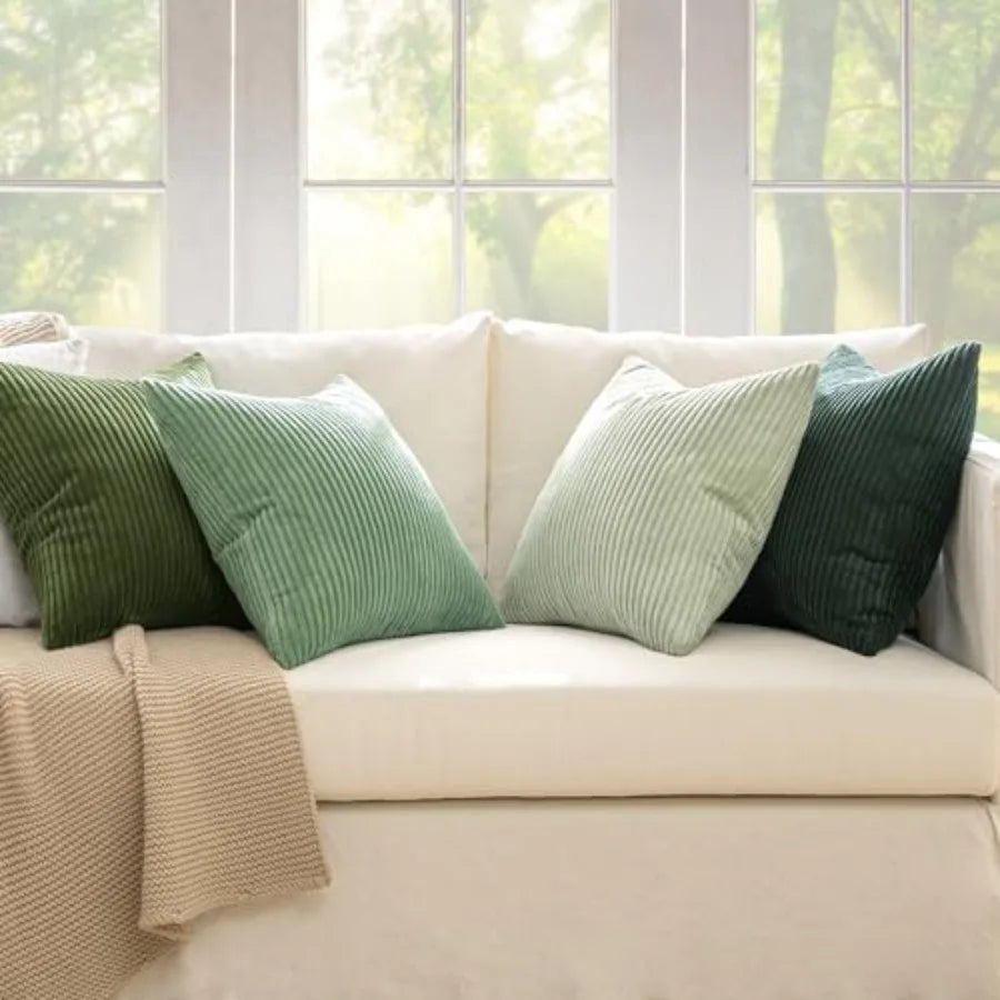 Boho Farmhouse Throw Pillow Cover Set Of 4 Corduroy Cushions