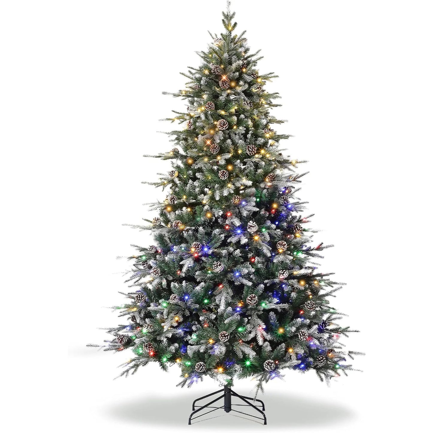 Prelit Flocked Christmas Tree With Eight LED Lights