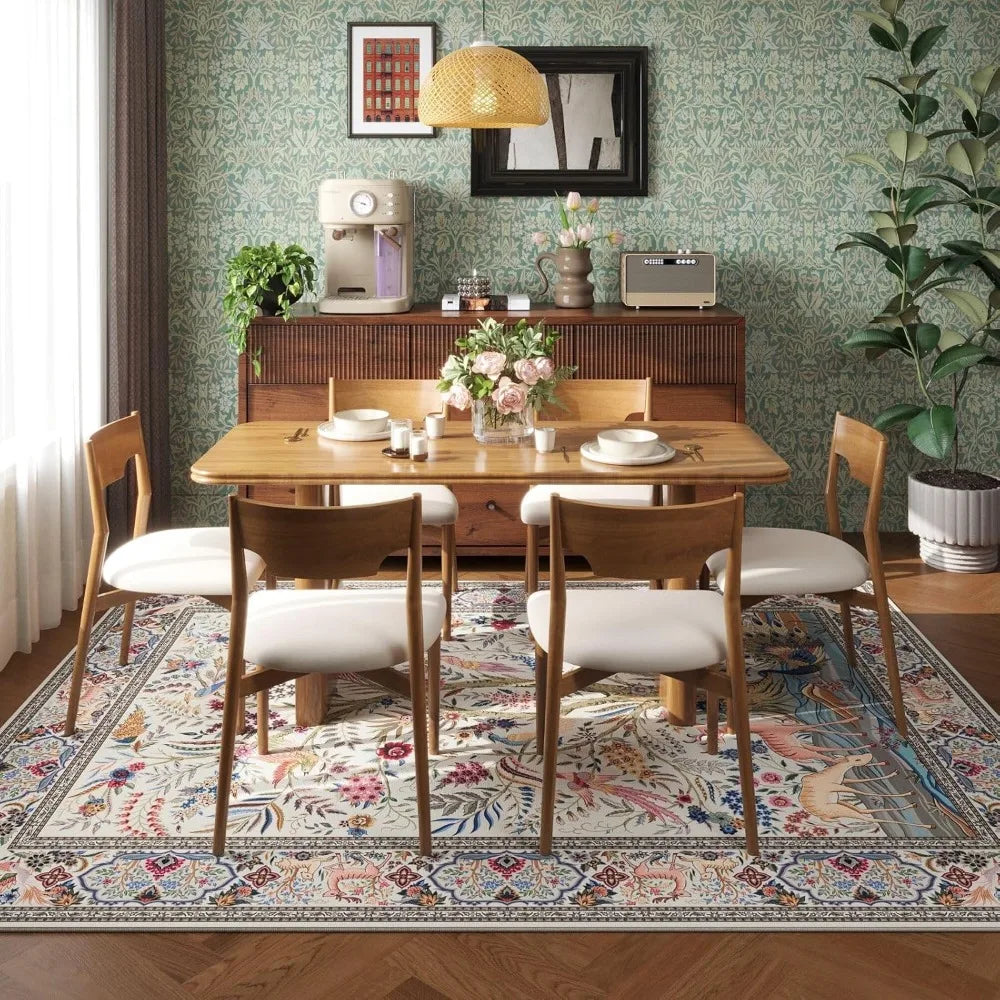 Tree Of Life Area Rug Non Slip Washable Braided Design