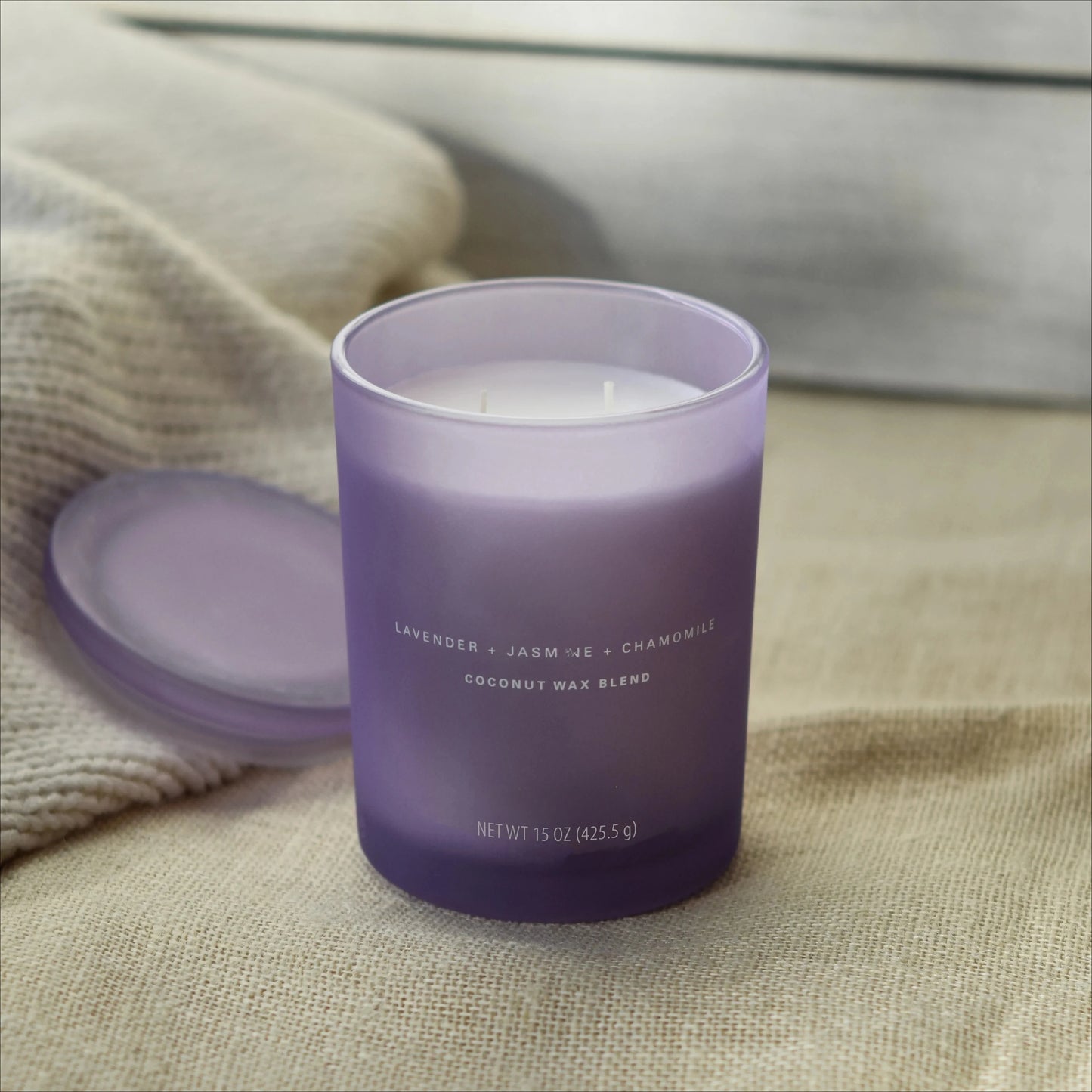 Lavender Jasmine Chamomile Scented Spa Jar Candle for Relaxing Ambience