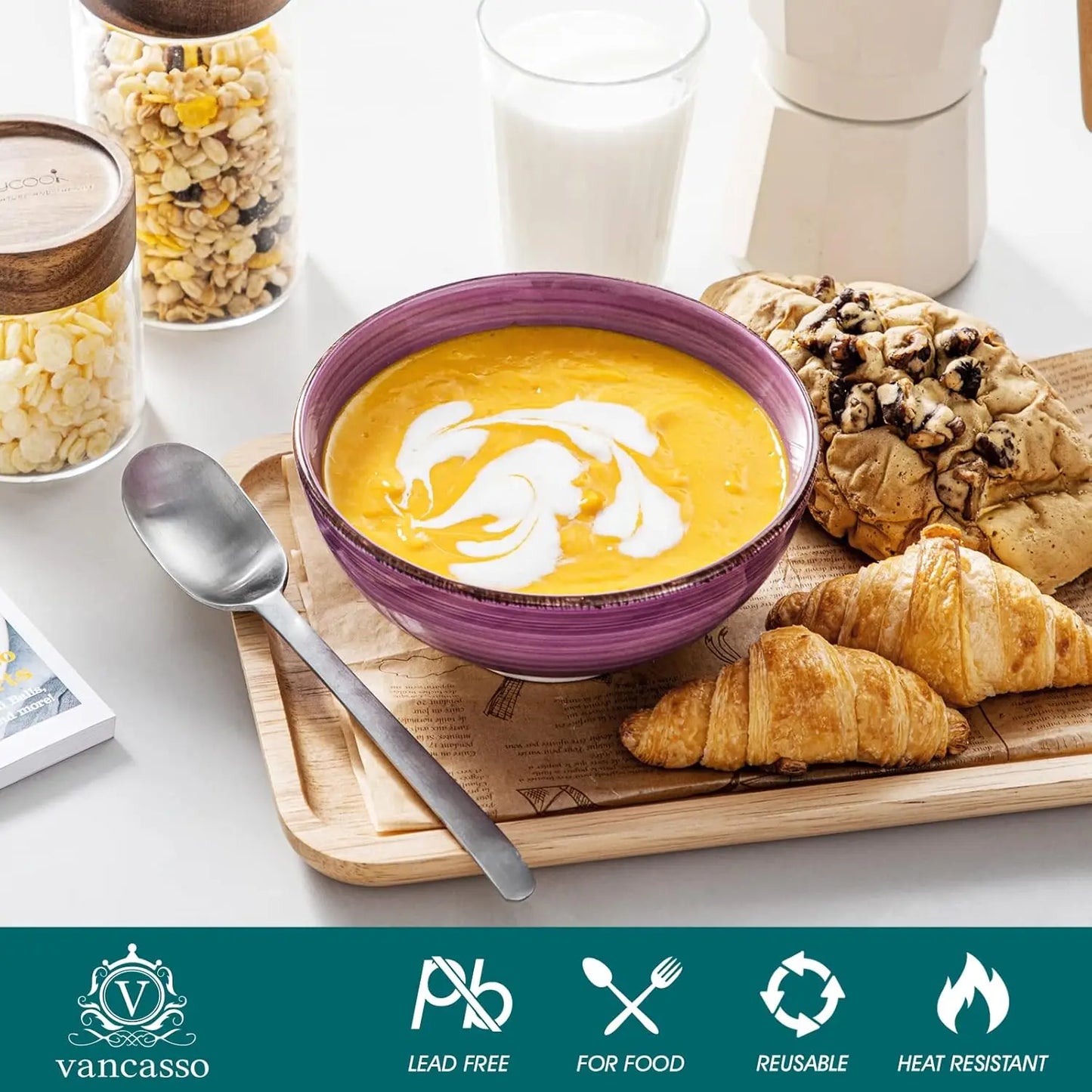 Ceramic Soup Bowls Set Microwave And Dishwasher Safe