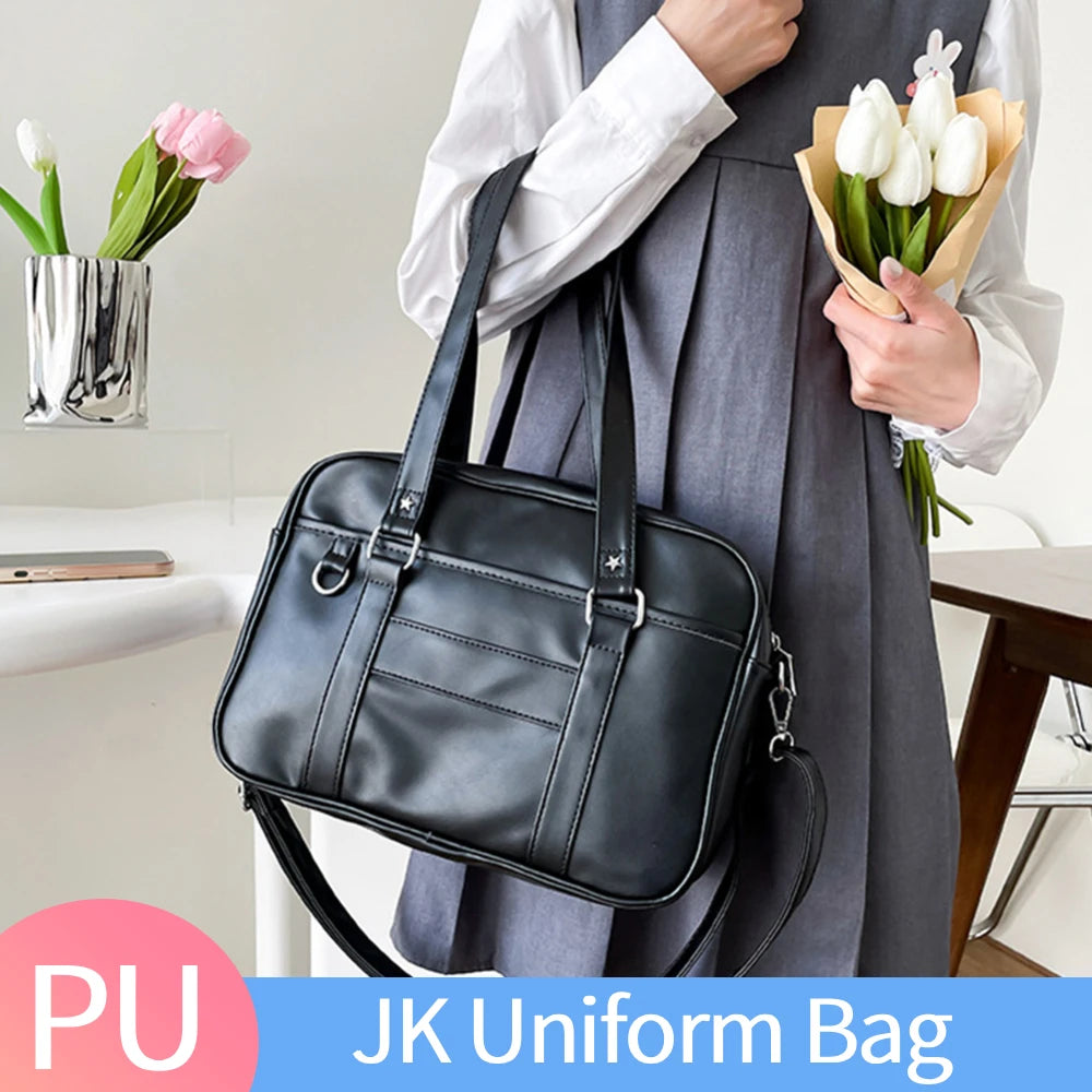 Japanese School PU Leather Ita Bag Crossbody With Adjustable Strap Messenger Bag