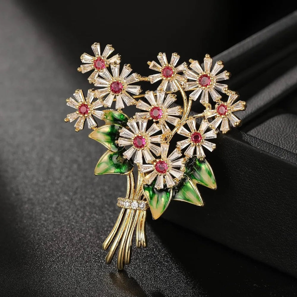 Elegant Pearl Flower Brooch Pin for Women Fashion Gift