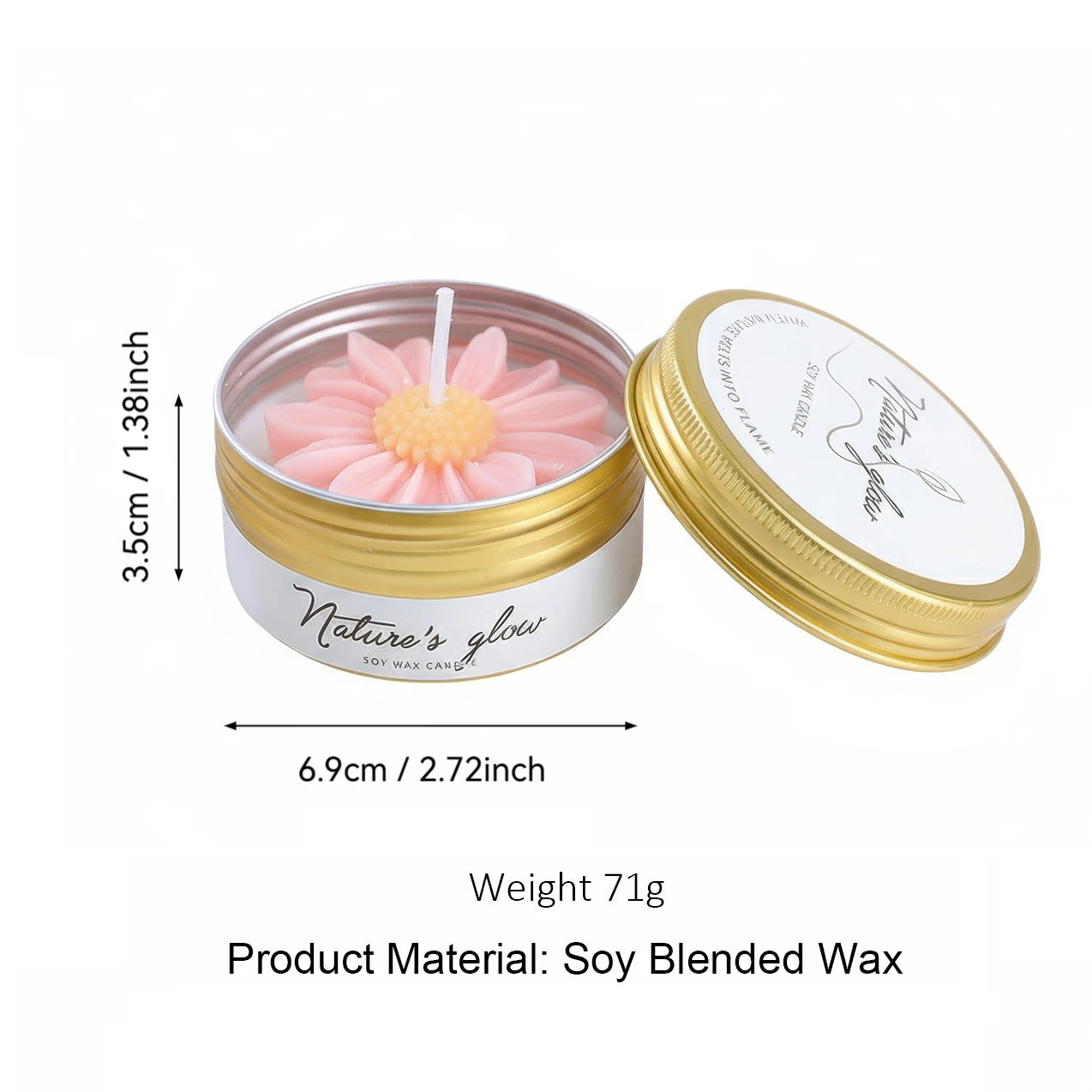 Chamomile Scented Soy Wax Candle Tin For Relaxing Bedroom Decor