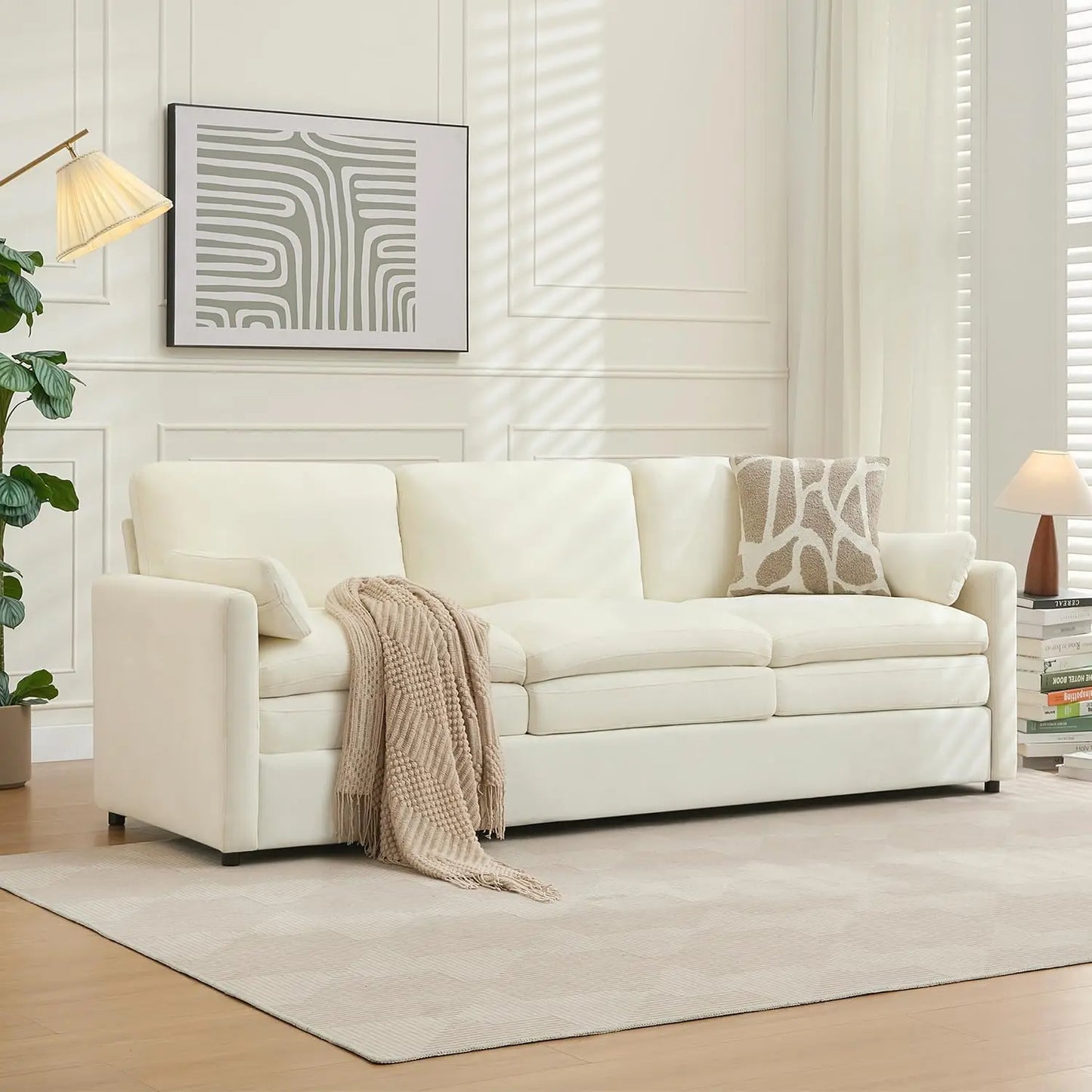 Modern Cloud Sofa With Plush Cushions And Pocketed Seats