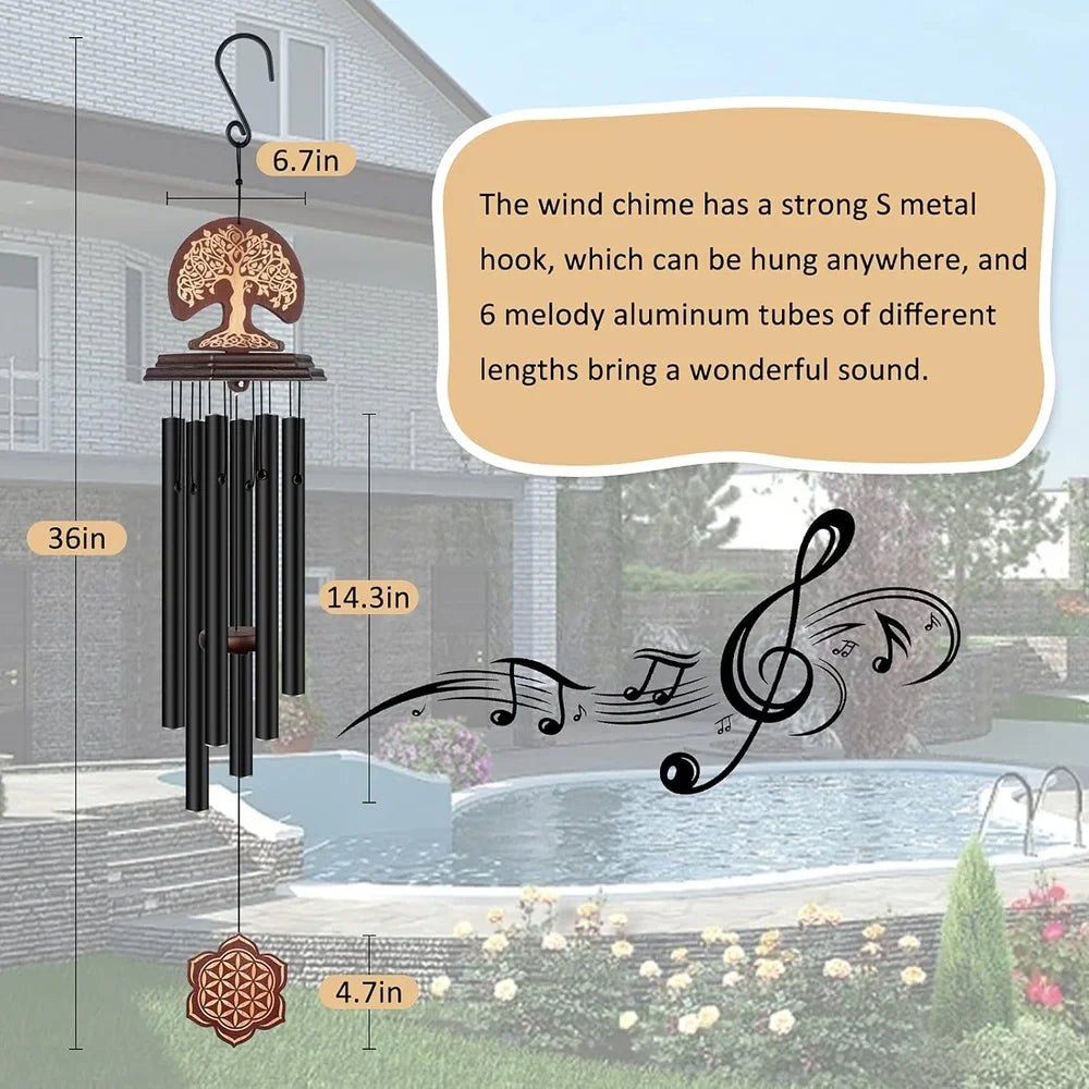 Memorial Tree Of Life Wind Chimes Outdoor Garden Decor