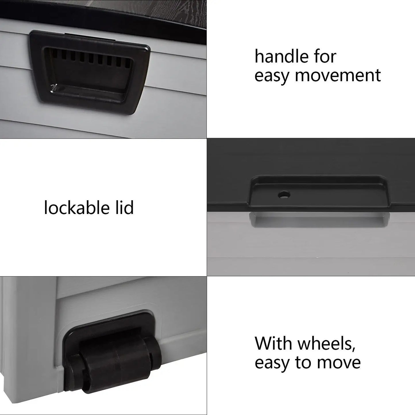 Outdoor Resin Deck Box Storage Bench Seat Waterproof