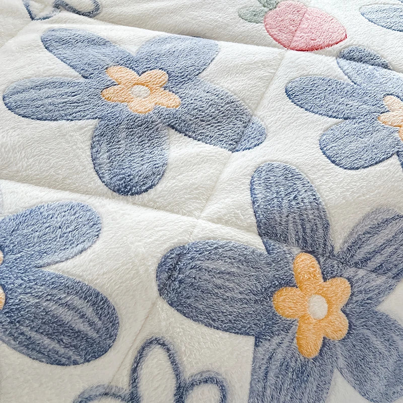 All Season Thickened Wool Sherpa Quilt Set With Pillowcases