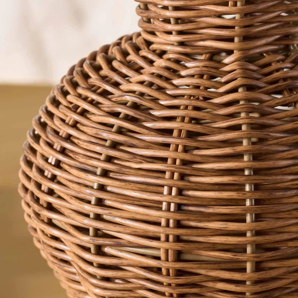 Woven Faux Rattan Indoor Vase For Home Decor Display
