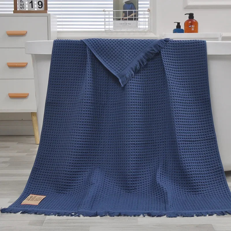 Organic Cotton Waffle Bath Towels For Adults And Guests