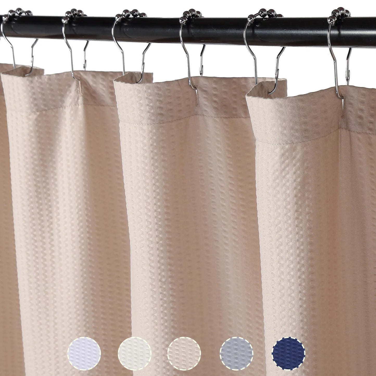 Microfiber Shower Curtain Bubble Embossed Pattern Water Repellent