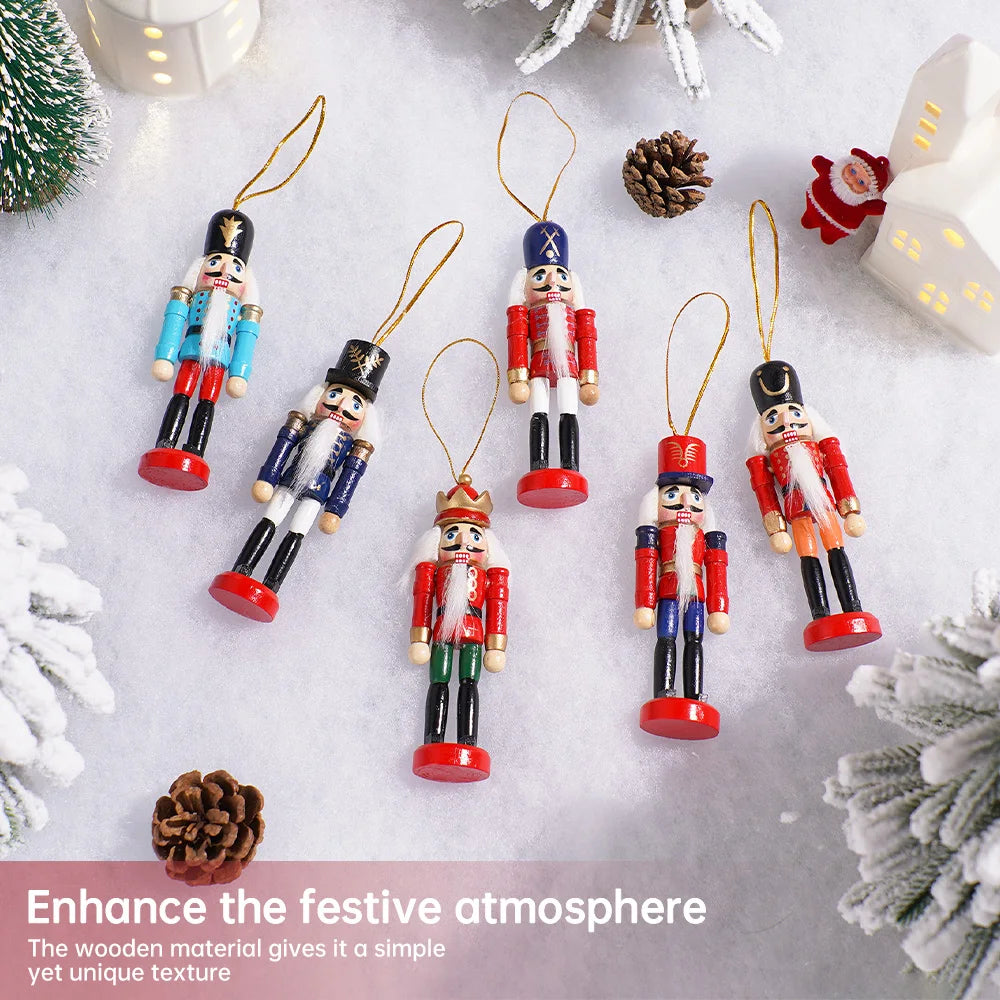 Nutcracker Doll Set Wooden Soldier Puppets Christmas Decor