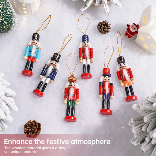 Nutcracker Doll Set Wooden Soldier Puppets Christmas Decor