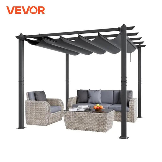 Vevor Retractable Pergola Canopy With Aluminum Frame