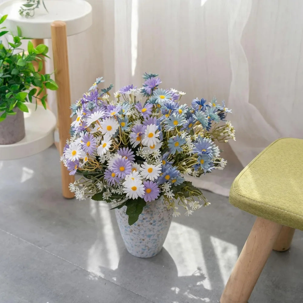 Artificial Flowers In Vase Daisy Bouquets For Wedding Decor