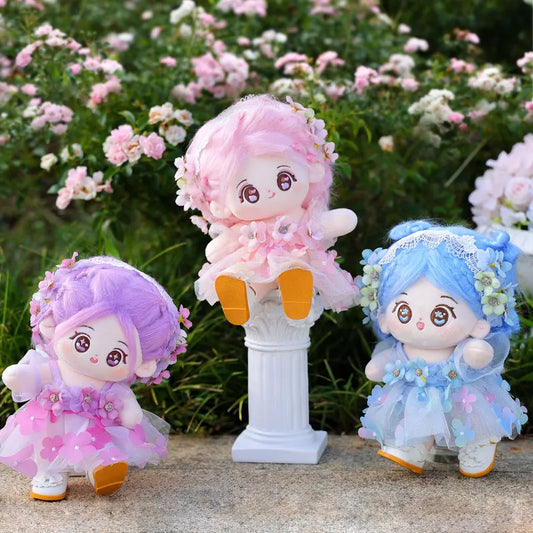 Flower Fairy Series Plush Doll with Interchangeable Clothes for Kids